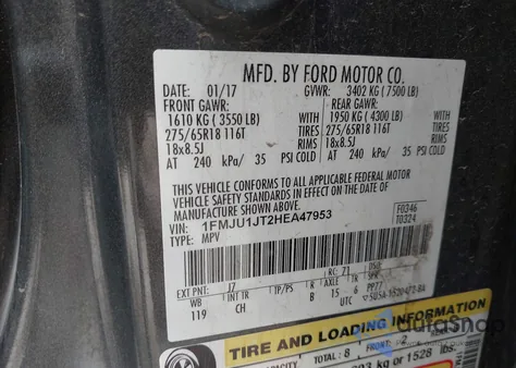 2017 Ford Expedition Xlt из США, поврежденный, VIN 1FMJU1JT2HEA47953